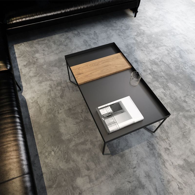 Modern Black Metal Cross Legs Coffee Table Rectangle/Square Table