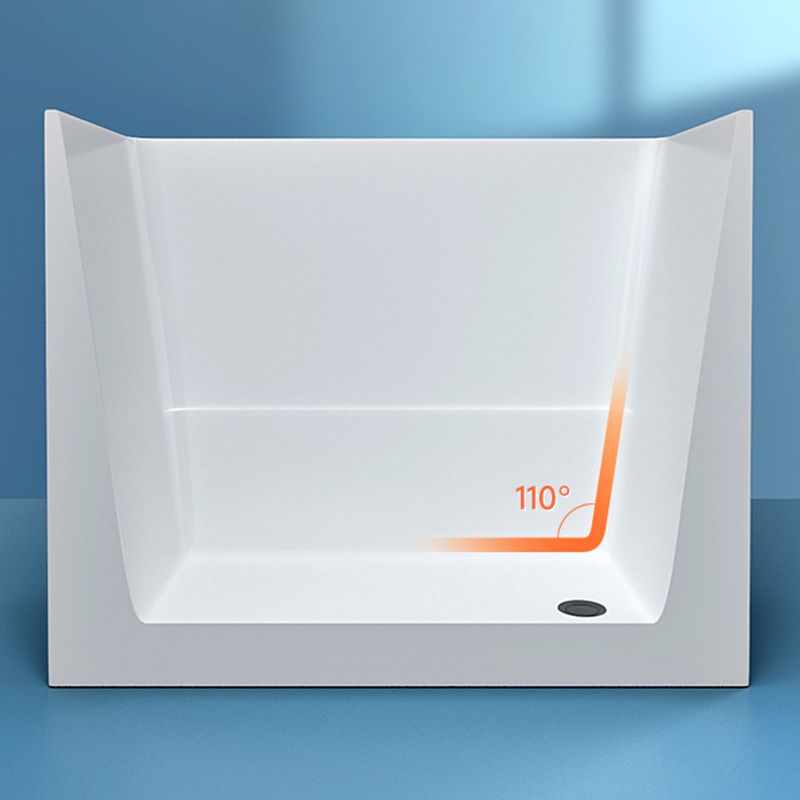 Modern Corner White Bathtub Acrylic Back to Wall with Drain Bath Tub