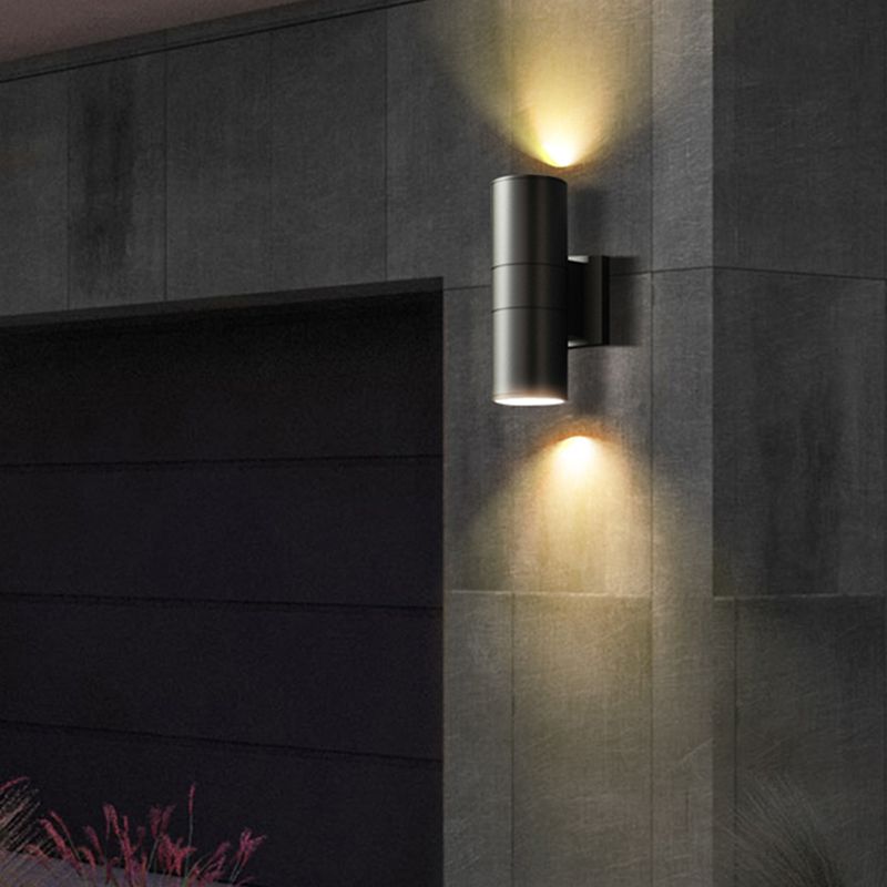 Modernism Wall Sconce Cylinder Outdoor Sconce Light Fixture for Courtyard