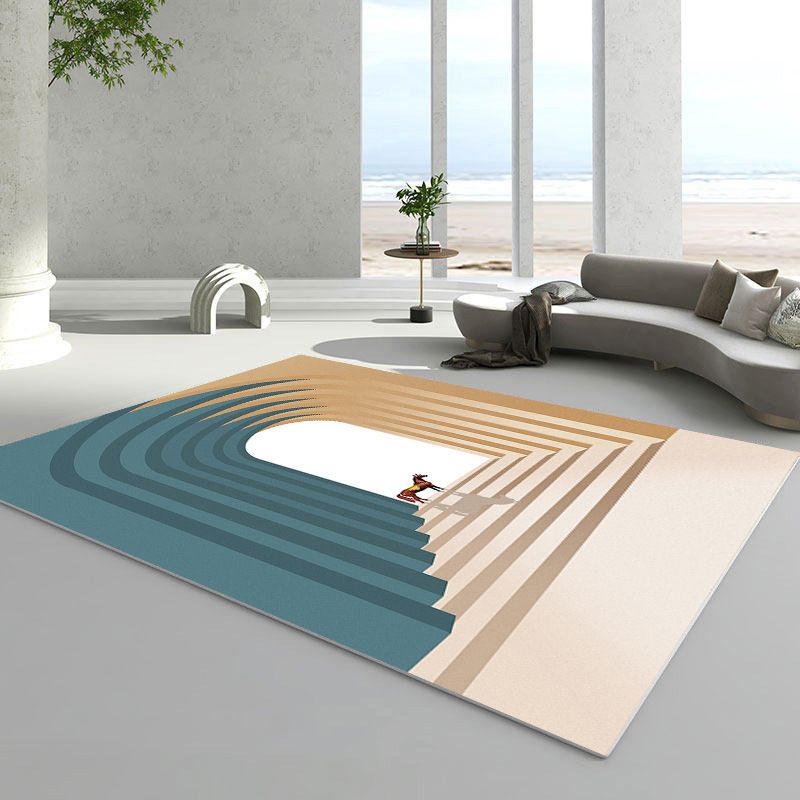 Alfombra de puerta marrón clara poliéster alfombra moderna alfombra resistente a manchas para sala de estar