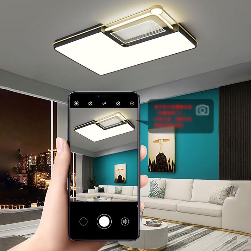 DEL Flush Mount Ceiling Light Fixtures with Iron Art for Living Room Restaurant