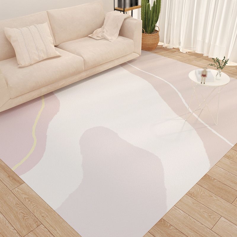 Brown Nordic Rug Polyester Contrast Color Rug Non-Slip Backing Rug for Drawing Room