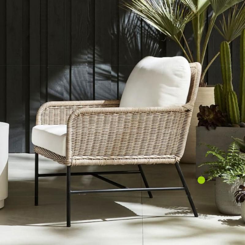 Metal Frame Outdoor Patio Sofa Industrial Cushion UV Resistant Patio Sofa