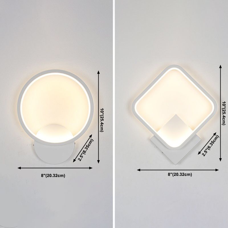 Luci da parete dell'ombra geometrica in metallo Moderno Simple Stile 1 Fun a monte della testa Flainia in bianco