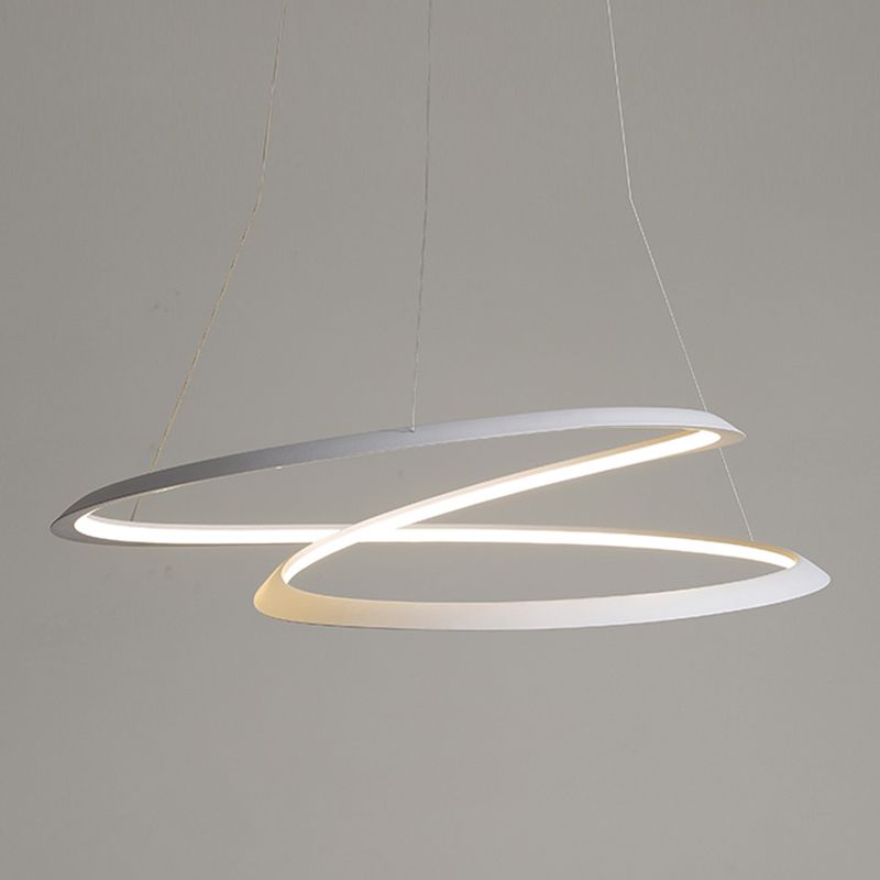 Lámpara de sombra retorcida lámpara de metal moderno 1 colgante de 1 luces