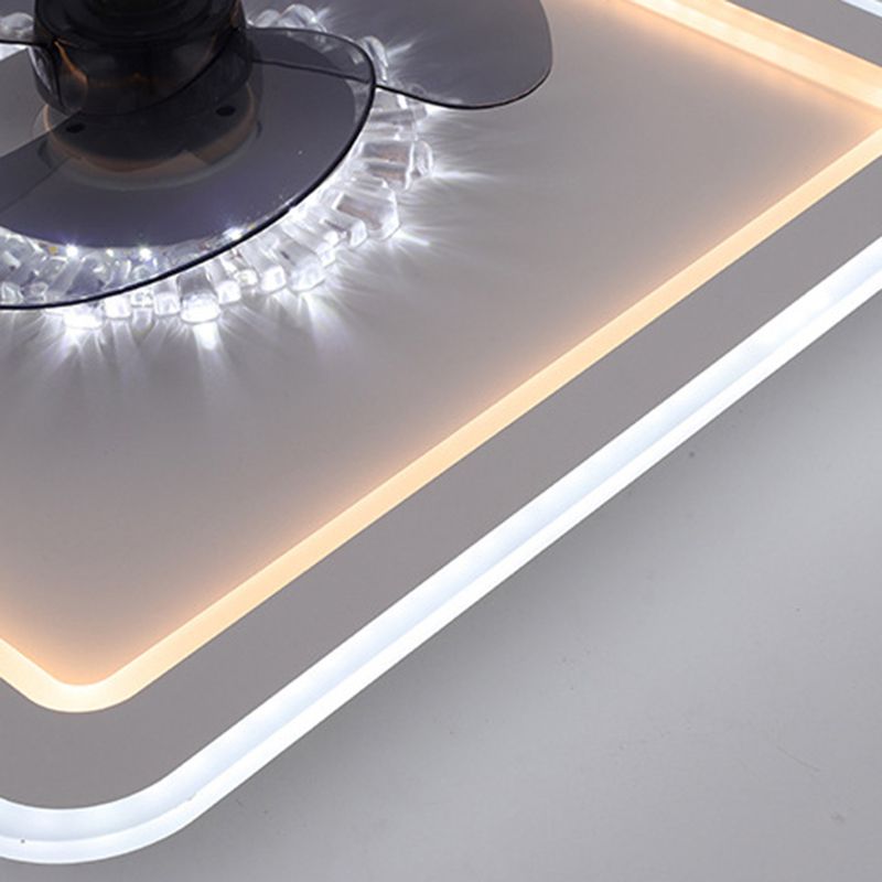 Moderni ventilatori geometrici con soffitto geometrico a ventole a ventole leggera moderna con ombra acrilica