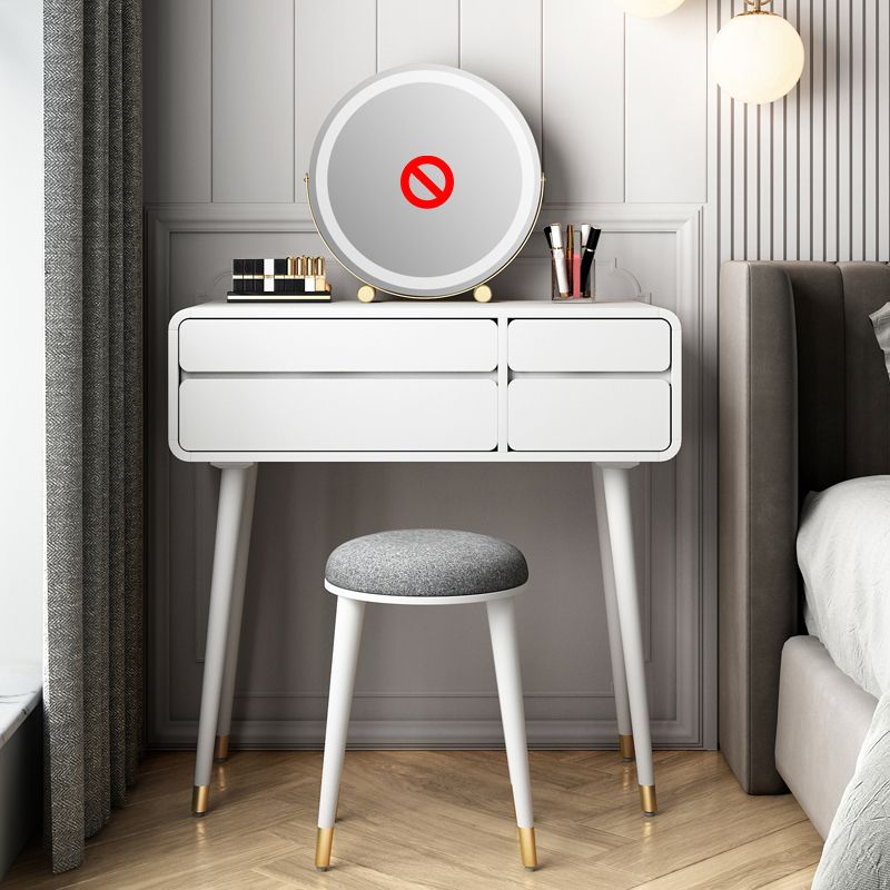 Modern Wooden Vanity Set with Stool for Living Room 31.5" High