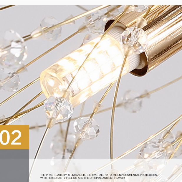 17,7 pollici largo dente di leone di cristallo appeso a 8 luci lampada in acciaio inossidabile in acciaio inossidabile per soggiorno camera da letto