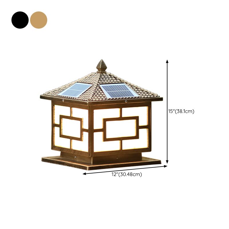 Contemporary Pillar Light Household Solar Lighting Fixture for Backyard