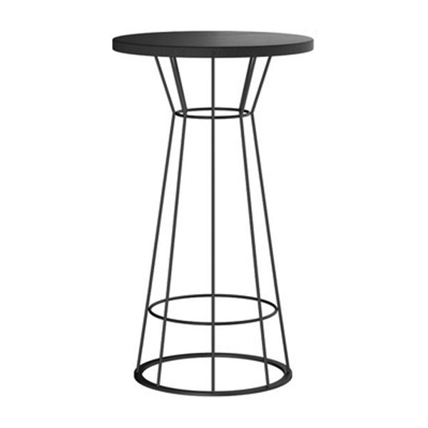 Solid Wood Bar Table Round Dining Table - 23.6" L X 23.6" W X 41.3" H