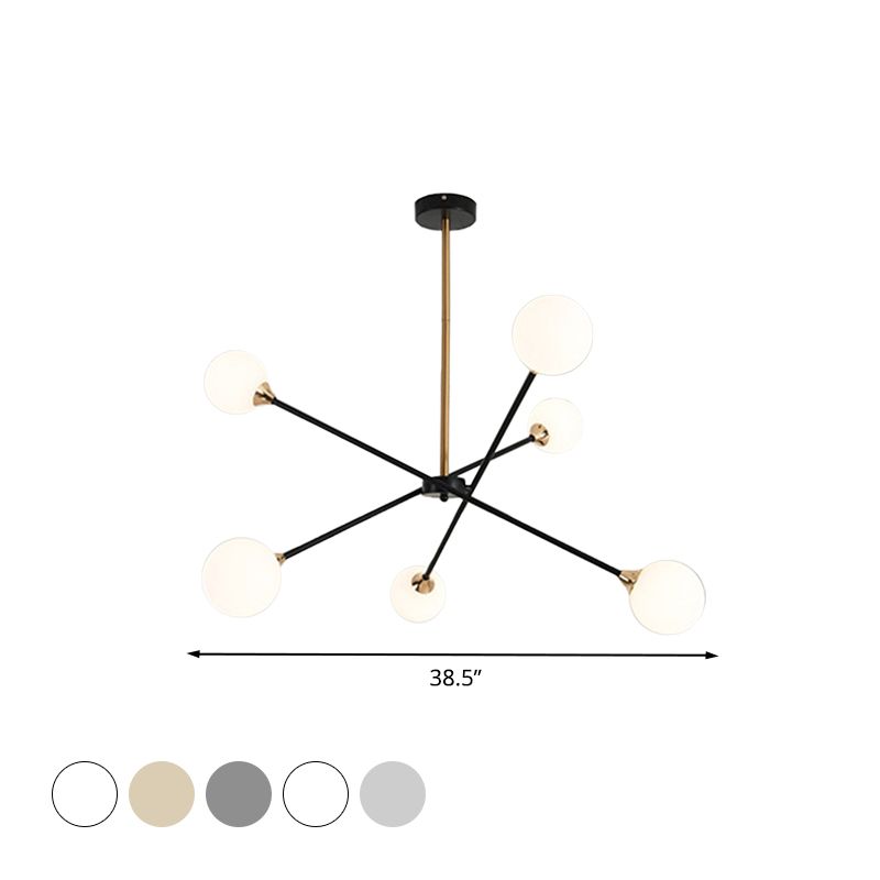 Einfacher Stil gestapelter Anhängerlampe mit Blasenschatten Eisenkronleuchter für Hotel Wohnzimmer