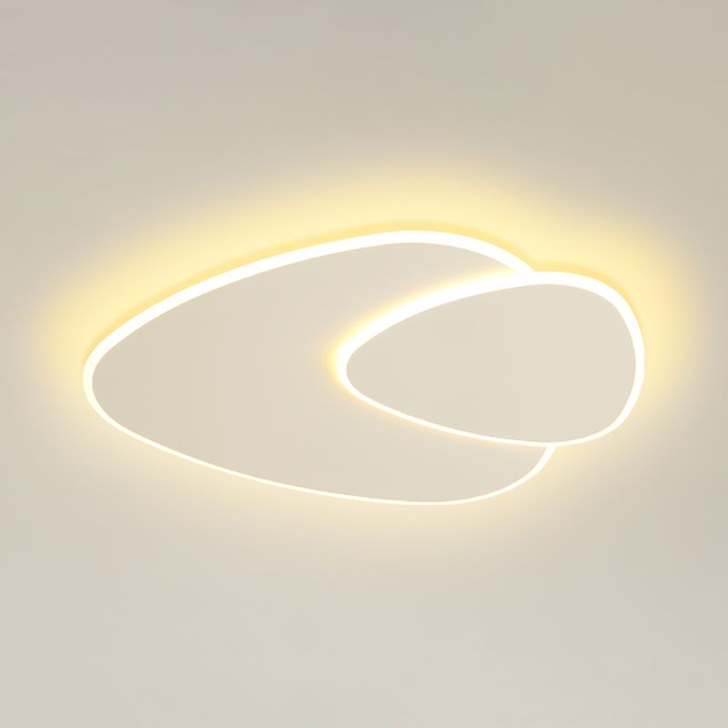 Plafonnier LED oblong blanc en fer forgé de simplicité moderne avec abat-jour en acrylique
