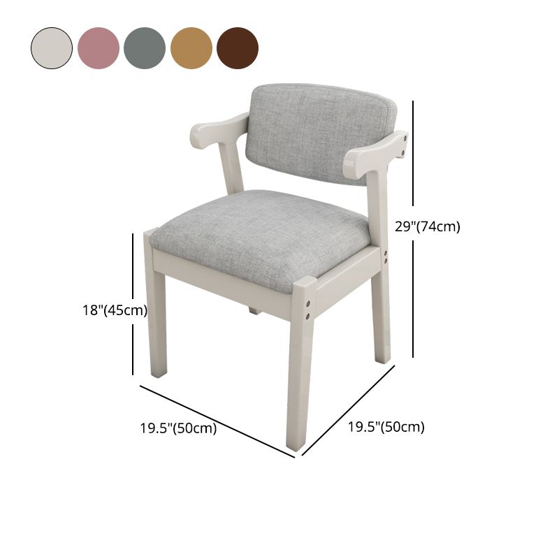 Contemporary Style Dining Chairs Dining Arm Side Chair with Wooden Legs