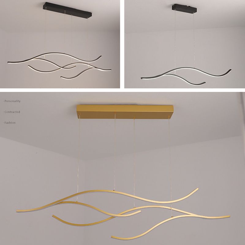 Eigentijdse zwaaiende kroonluchter hanglamp metallic hangende verlichtingsarmaturen voor slaapkamer