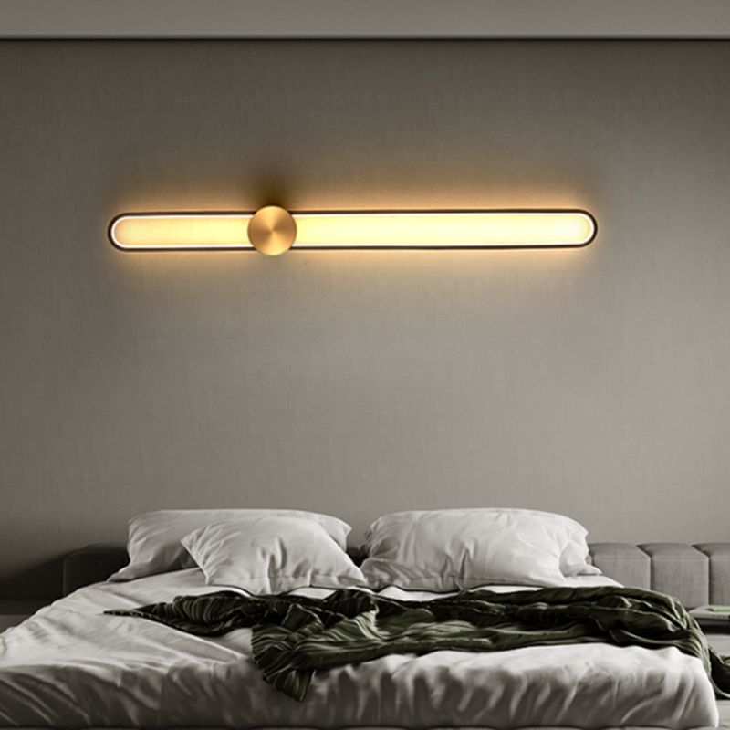 Metal Oval Shape Wall Mount Lighting Modern 1-Light Wall Mounted Light Fixture