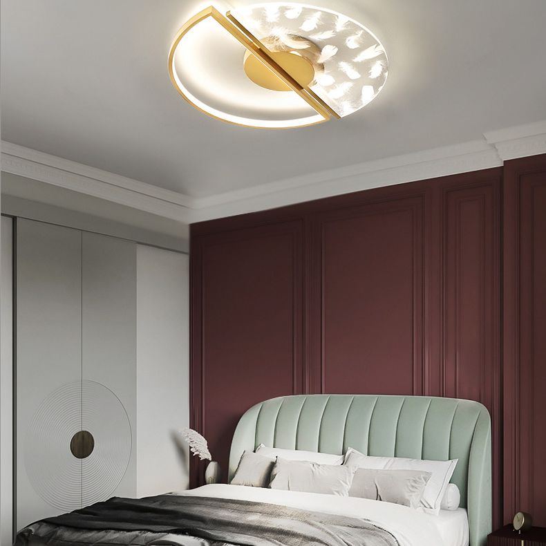 Monte de lavado LED lacado circular en modernos estilo acrílico de estilo acrílico de estilo conciso para sala de estar