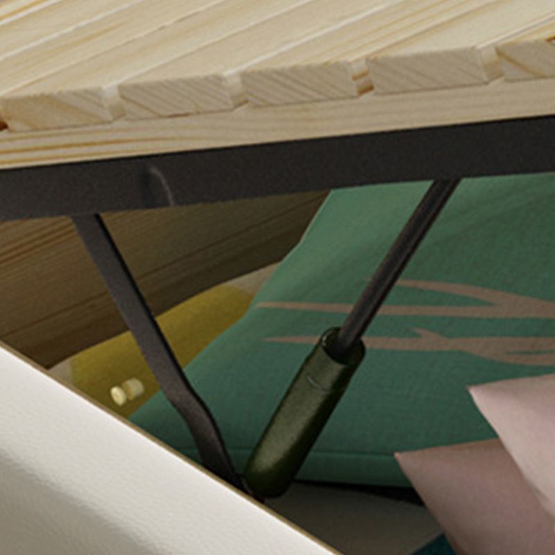 84.65 inch Wide Contemporary Bed Frame Solid Wood Bed with Headboard