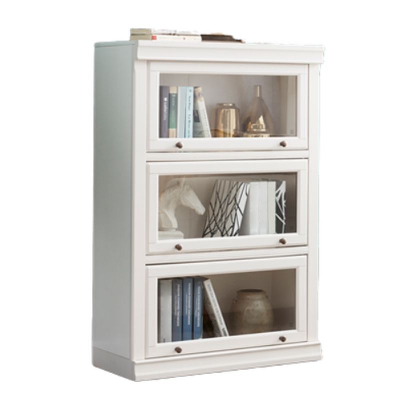 Wooden Standard Bookcase Modern Style White Colour Closed Back Bookshelf