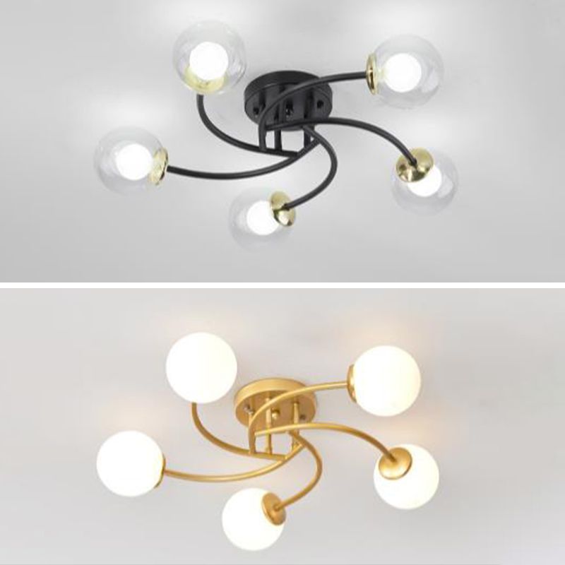 Lámpara de techo de cristal esférica moderna para montaje en techo