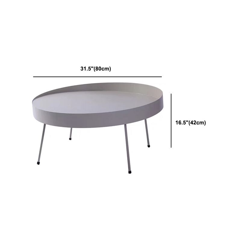 Metal Round Coffee Table Mid-Century Modern 4 Legs Cocktail Table