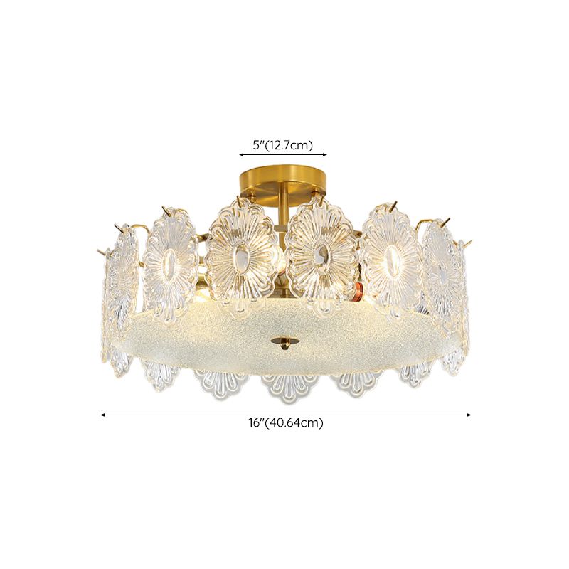 Round Flush Mount Lighting Modern Glass Flush Mount for Living Room