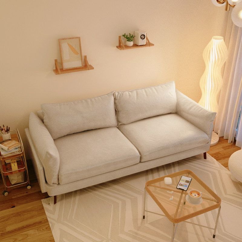 Contemporary Sewn Pillow Back Sofa with Pillow Top Arm for Apartment