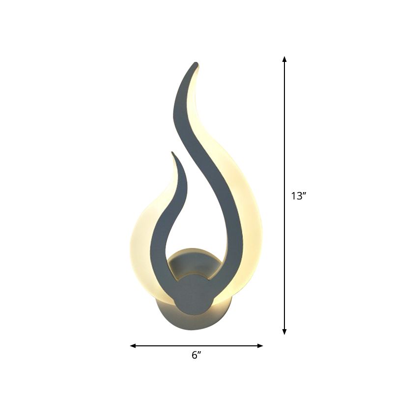 Iluminación de pared de la pared del dormitorio en forma de llama led acrílico led nórdico pared luz de montaje en luz cálida/blanca