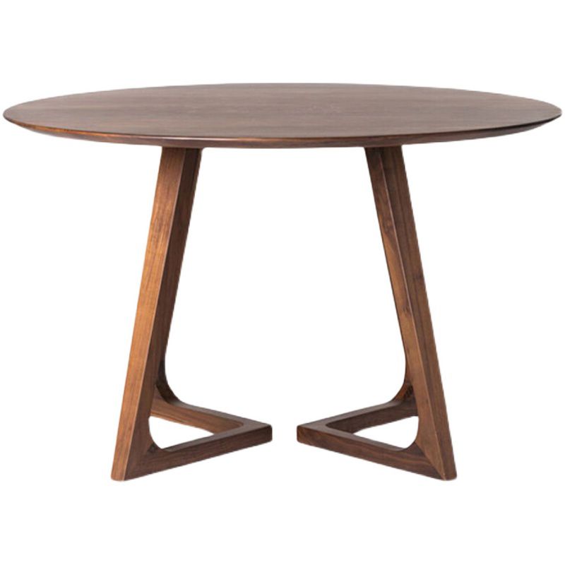 Modern Solid Wood Dining Room Collection Double Pedestal Dining Table in Walnut