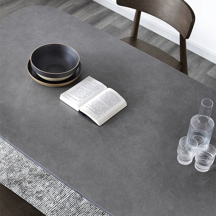 Mid-Century Modern Dining Table Sintered Stone Dining Table with 4 Legs