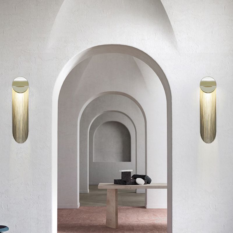 Hanging Chains Wall Light Fixture Nordic Aluminum 2 Heads Gold Wall Mounted Lamp for Bedroom