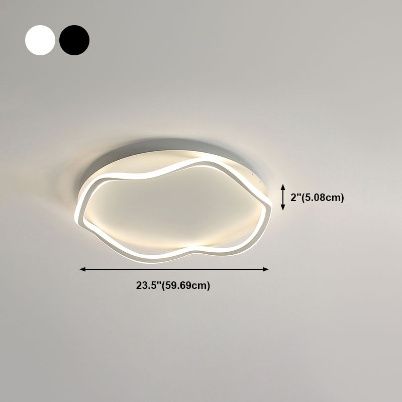 Contemporary Round Flush Light Metal 1 Light Flush Mount Lighting for Bedroom