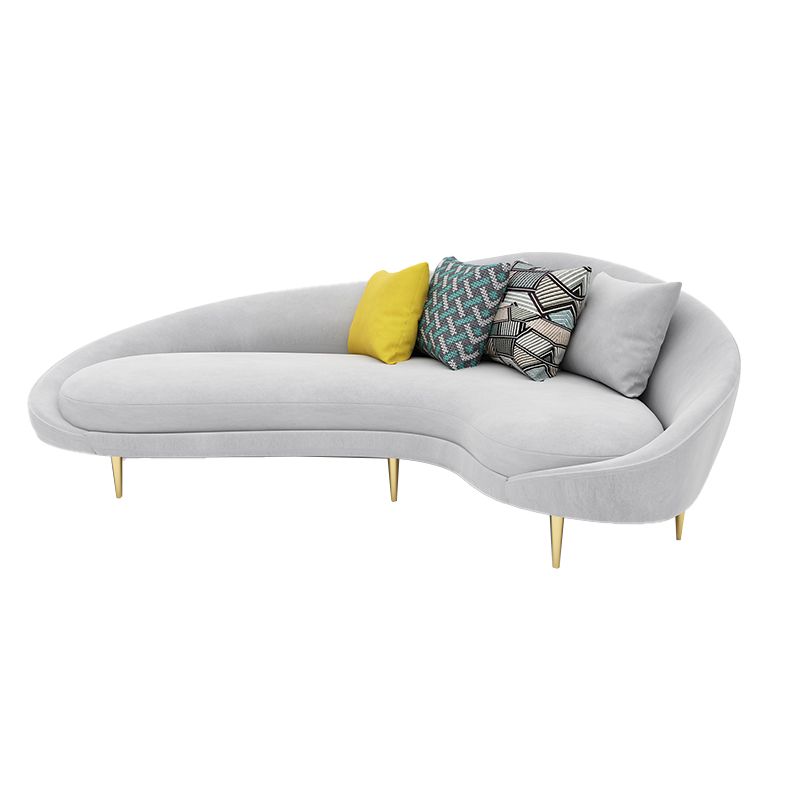 Contemporary Curved Sofa with Slopped Arm for Apartment Sofa