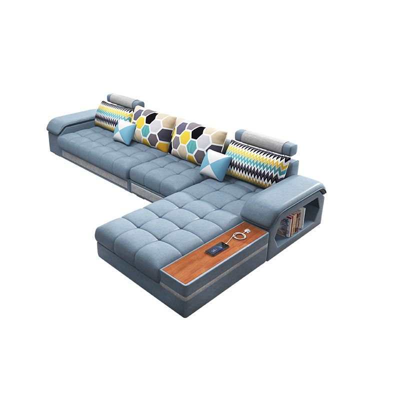 Blue Sofa/sectional with Storage for Living Room 33.46" High