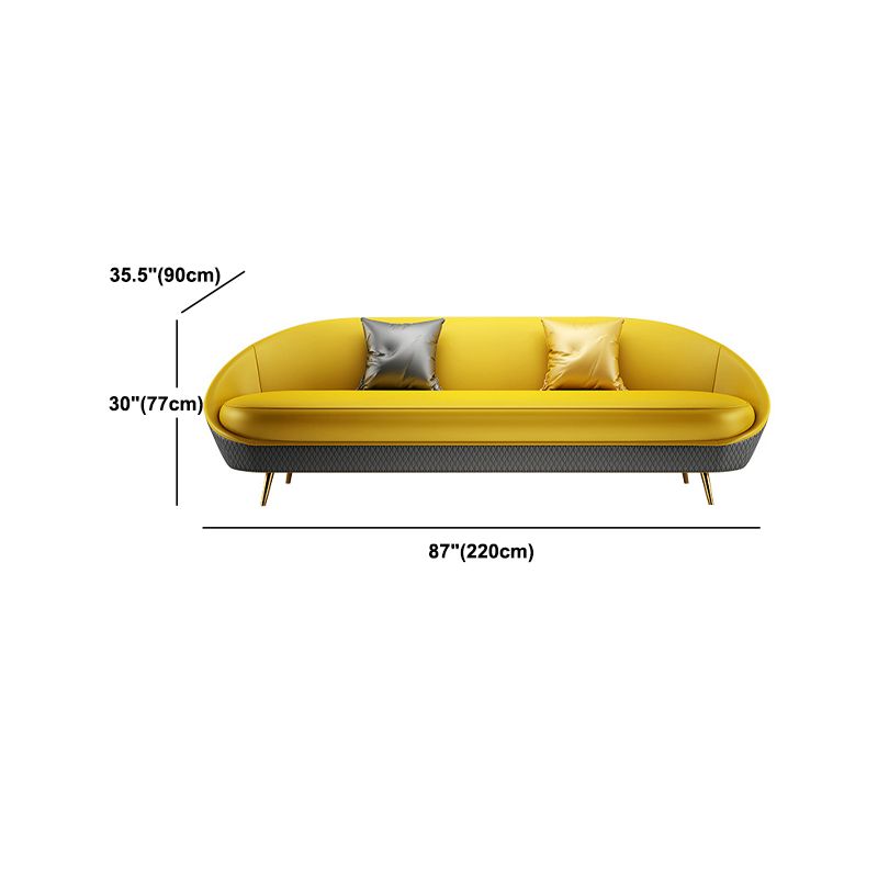 Sloped Arm Curved Sofa with Tight Back Contemporary Sofa for Apartment