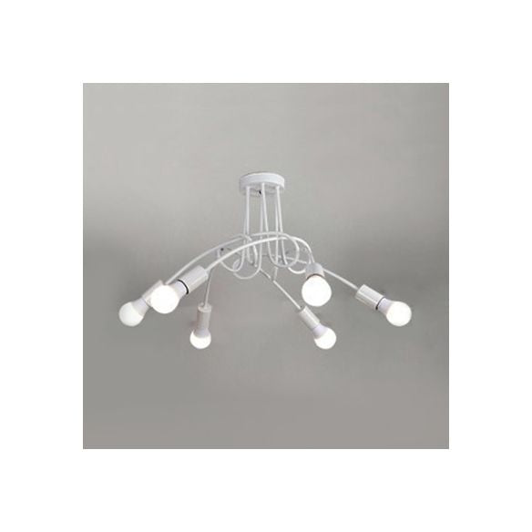 Montaje empotrado de techo de 3/5 cabezales con brazo giratorio, iluminación de montaje semiempotrado de cocina elegante Retro de Metal en blanco y negro