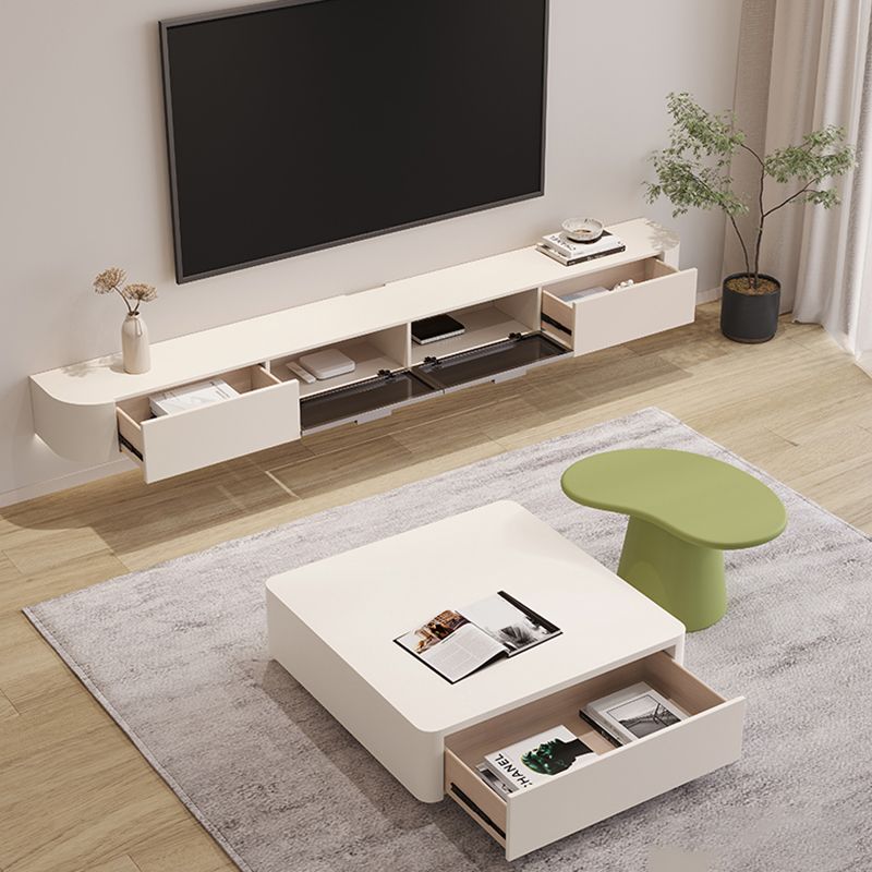 Contemporary Media Console Wall-mounted TV Stand Console with Drawers