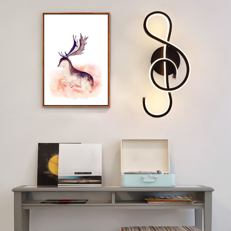 Metal Musical Note Wall Sconce Lighting Nordic Style LED Wall Mount Light Fixture