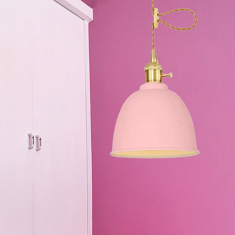 1 licht koepelophangend plafondlicht industriële stijl zwart/grijs/witte metalen hanglamp met verstelbare koord