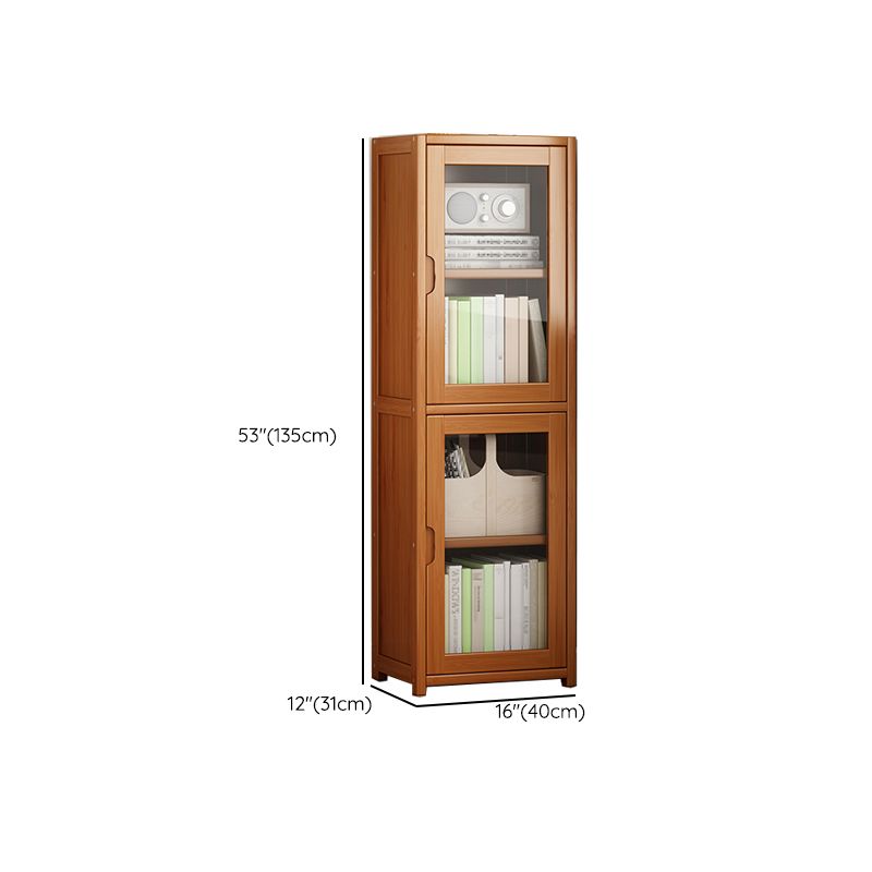 Contemporary Closed Back Bookshelf Vertical Bamboo Bookcase for Home Use