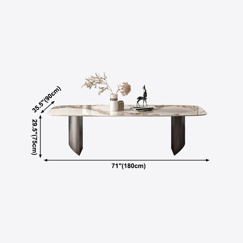 Metal Mesa Rectangular de Luxury Metal Mesa de interior de piedra sinterizada para cocina y comedor