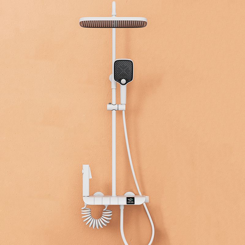 Wall Mounted Shower Arm Shower Faucet Metal Shower System with Slide Bar