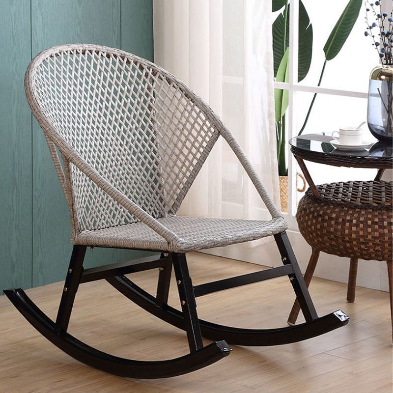 Rattan Rocking Chair Woven Rope Rocker Chair for Drawing Room
