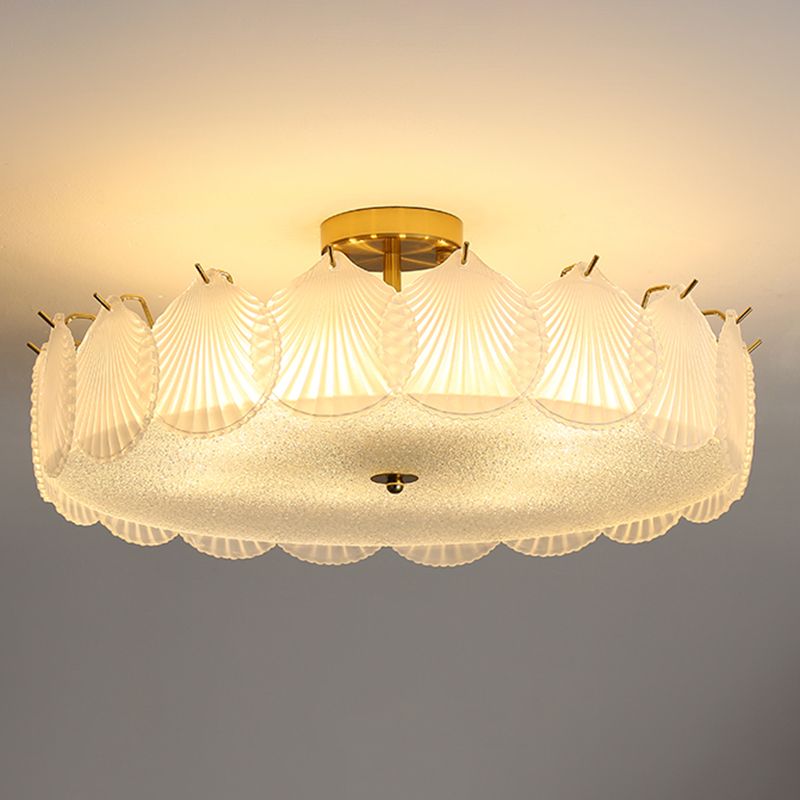 Contemporary Simplicity Ceiling Lamp Glass Flush Mount Light Fixture for Bedroom