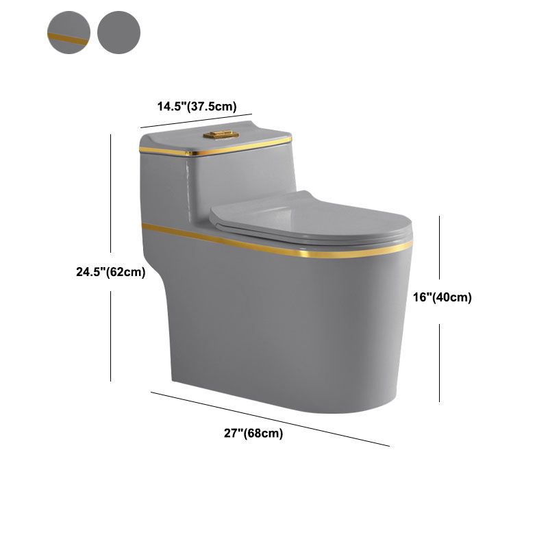 Traditional Flush Toilet Siphon Jet One-Piece Toilet with Slow Close Seat