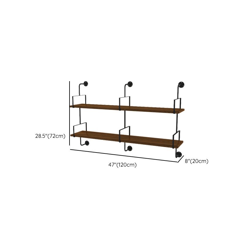 Modern Wall Mounted Bookcase Wood Natural Bookshelf with Shelves