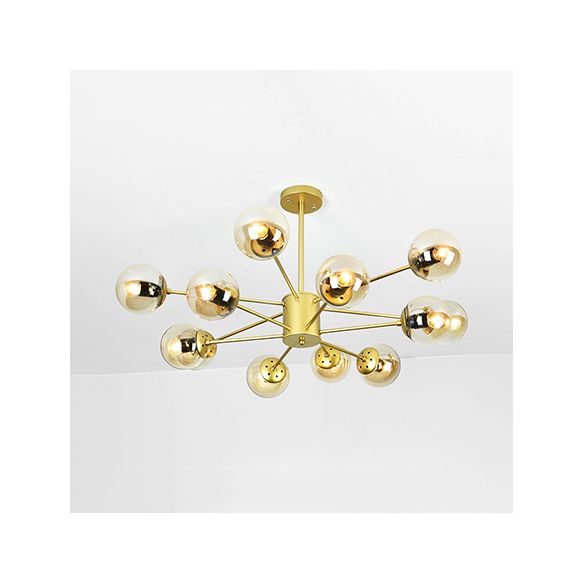 Gold Sputnik lampadario moderno 6/8/12 luci ambra/blu/bianco lampada sospesa per soggiorno per soggiorno