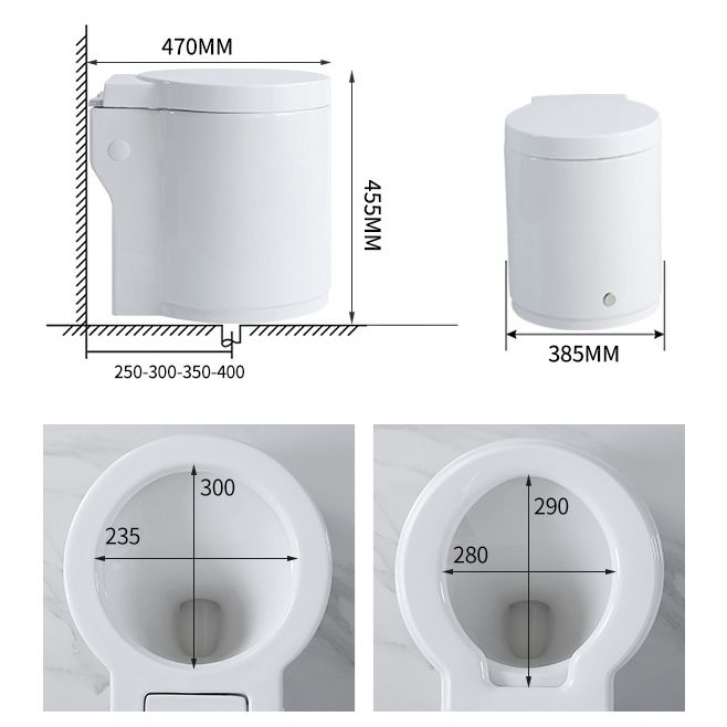 Floor Mounted Toilet One-Piece Toilet ABS Contemporary Flush Toilet