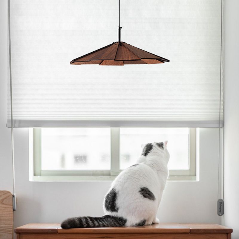 Kegelform hängende Beleuchtung moderner Holzholz 1 Licht Anhängerlampe für Hotel