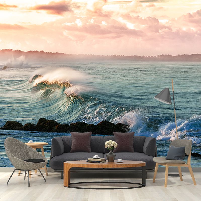 Photography Stain Resistant Mural Wallpaper Sea Surface Indoor Wall Mural