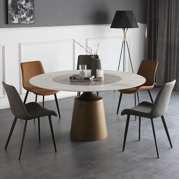 Sillas de comedor de cuero estilo moderno con respaldo macizo y 4 patas negras (juego de 2)